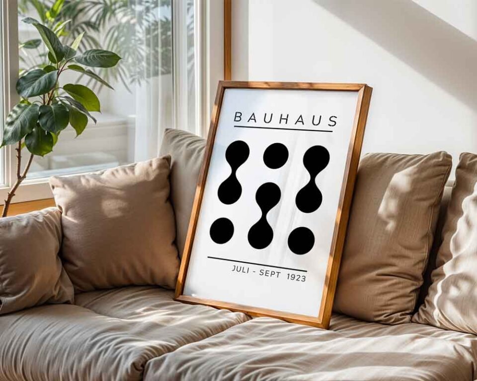 Modernist Shapes Bauhaus 1923 Exhibition Poster Print | Black and White Minimalist Geometric Art | Modern Art for Home & Office Decor