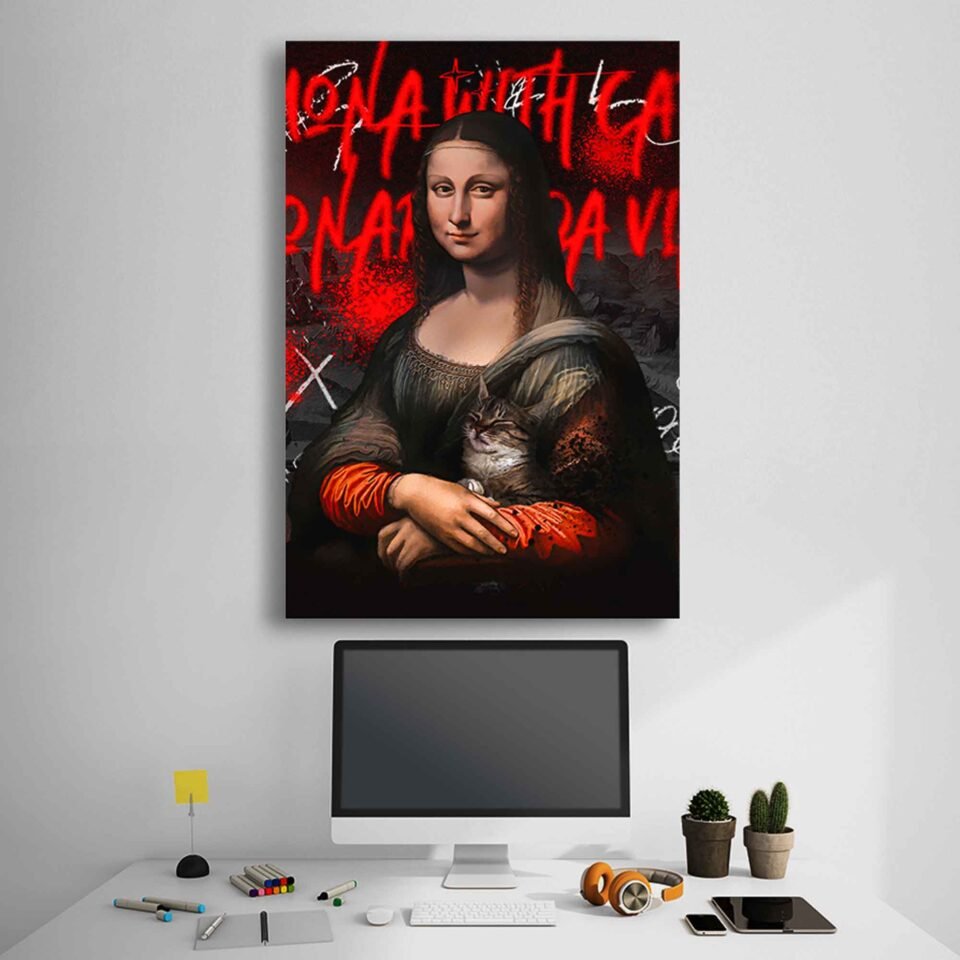 Mona Lisa's Cat - Canvas Print - Image 3