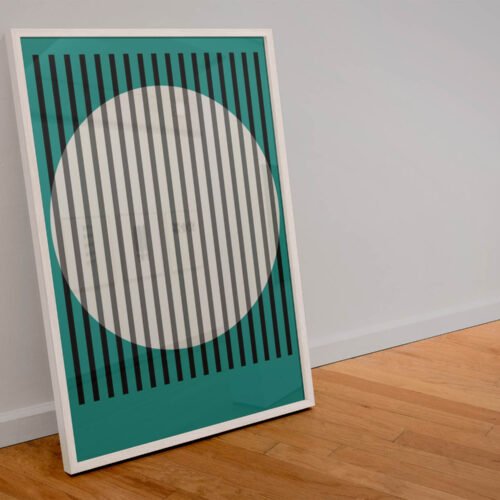 Minimalist Striped Poster Prints | Minimalist Geometric Wall Art | Teal and Black Mid-Century Modern Design