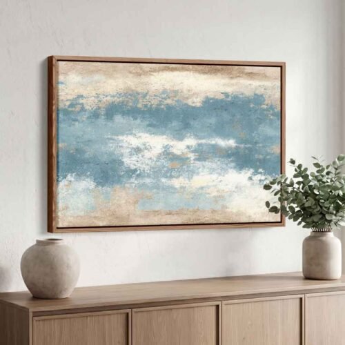 Weathered Shoreline - Rustic Coastal Grunge Plaster Abstract Art