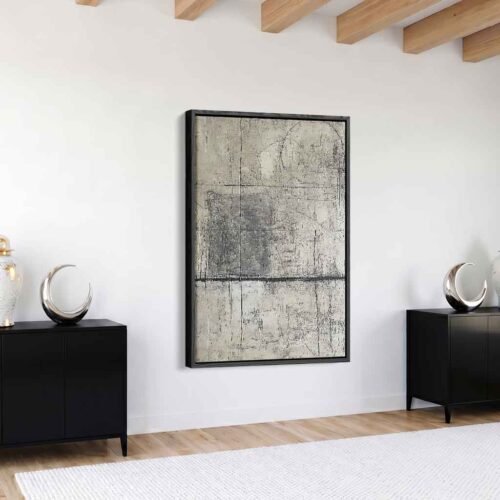 Charcoal Grey - Art Prints, Architectural Order: Industrial Grey Geometric Abstract Art. Urban Architectural Canvas Art Prints for Wall Decor.