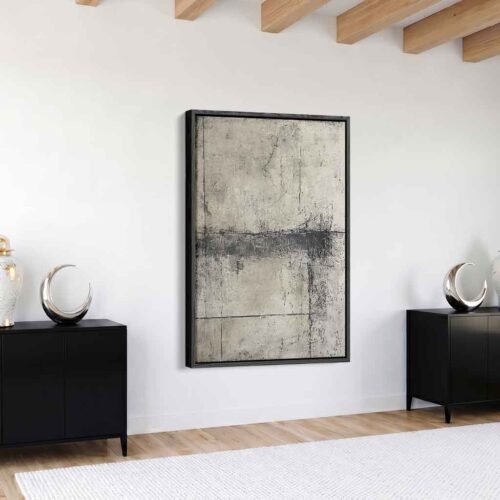 Urban Versatility - Wall Art, Soulful Minimalism: Wabi-Sabi Distressed Plaster Abstract Art. Large Neutral Textured Wall Art for Living Room.