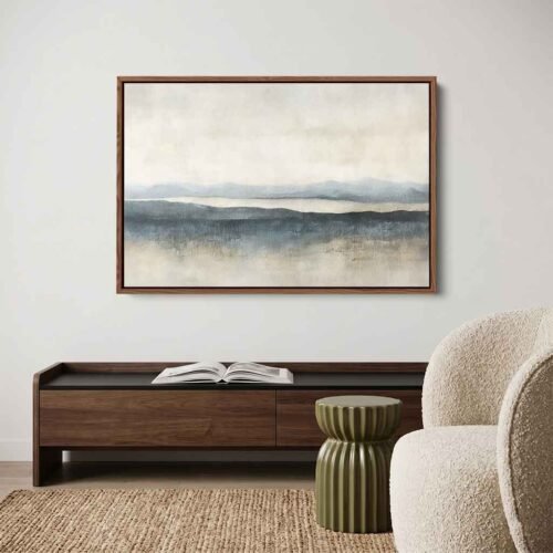 Atmospheric Heights - Art Prints, Textured Modern Mountain Abstract Art. Mountain Canvas Print - Calming Nature Wall Decor for Living Room.