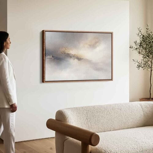 Warm Impasto - Wall Art, Tactile Serenity. Modern Impasto Style Neutral Abstract Canvas Wall Art. Neutral Wall Decor to Calm Your Living Room.