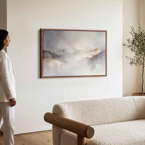Serene Landscape - Art Prints: The Zenith of Calm, Large Serene Neutral Landscape Art. Neutral Wall Decor to Create a Calming Living Room.