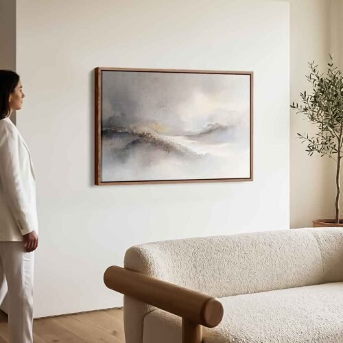 Sculpted Stillness - Wall Art, Modern Neutral Impasto Abstract Canvas Prints. Minimalist Textured Neutral Earth Tone Canvas Wall Art Prints.