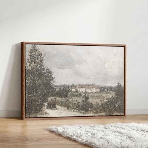 Timeless Journey - Art Prints, Vintage Horse & Carriage Countryside Canvas Art. Rustic Countryside Landscape Print, Antique Farmhouse Decor.