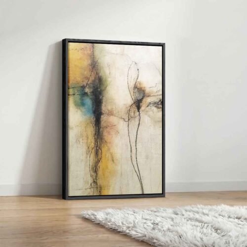 Earthbound Heights - Wall Art, Vertical Distressed Neutral Abstract Art. Distressed Plaster Style Canvas, Moody Neutral Expressionist Art.