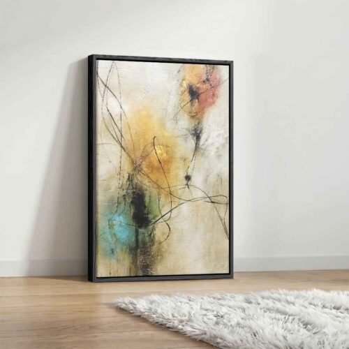 Organic Tranquility - Wall Art, Large Abstract Botanical Statement Canvas. Neutral Earth Tone Wall Decor, Ready to Hang Canvas Wall Art Print.