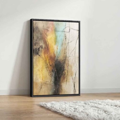 Executive Horizon - Wall Art,  Large Vertical Neutral Earthy Abstract Art. Large Vertical Canvas Decor, High-Quality Ready to Hang Canvas Print.