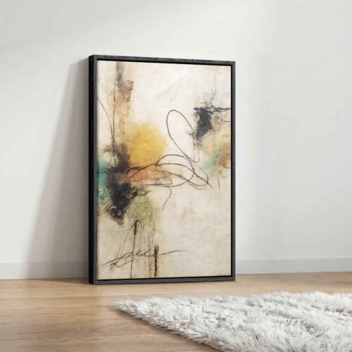 Emotional Depth - Wall Art, Moody Neutral Expressionist Canvas Art. Earthy Neutral Canvas Decor, High-Quality Ready to Hang Canvas Print.
