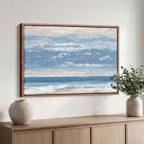 Endless Blue Horizon - Wall Art, Your Window to Endless Calm, Serene Blue Horizon Abstract Art, Industrial Coastal Wall Art