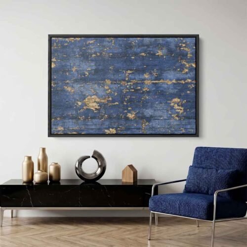 Urban Luxe - Art Prints: Contemporary Gold Foil Effect & Weathered Slate Canvas Art. Sophisticated Large Wall Art for Living Room